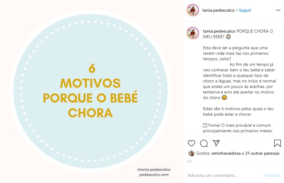Contas de maternidade portuguesa para seguir no instagram Pé Descalço